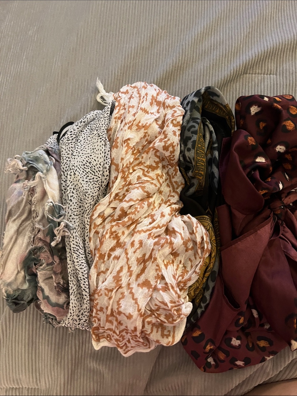 Women's Lightweight Printed Scarf a lot of 5